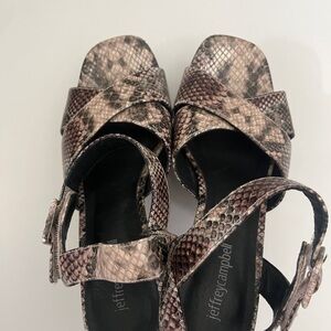 Jeffrey Campbell Snakeskin Platform Brown and Black